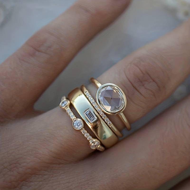 Set Anello in Oro e Zirconia