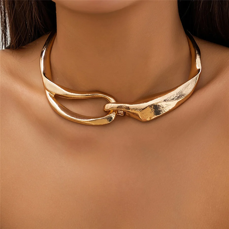 Collana Choker in Oro Testurizzato e Bold