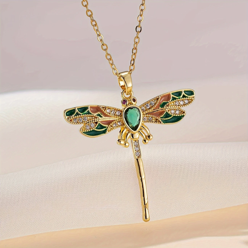 Collana con Libellula Verde Radiante