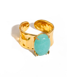 Anello della Dea Blu Amazonite Sofisticato
