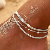 Set di 3 cavigliere delicate a strati