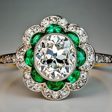 Anello Vintage con Cristallo di Smeraldo