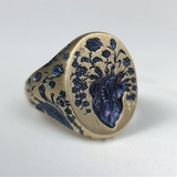 Anello Vintage Oro Blu Fiore