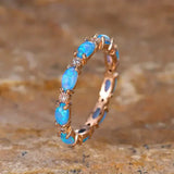 Anello Elegante in Opale Blu