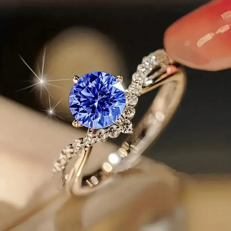 Anello Blu Cristallo Esotico