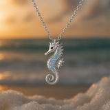 Collana Argento con Cavalluccio Marino e Opale