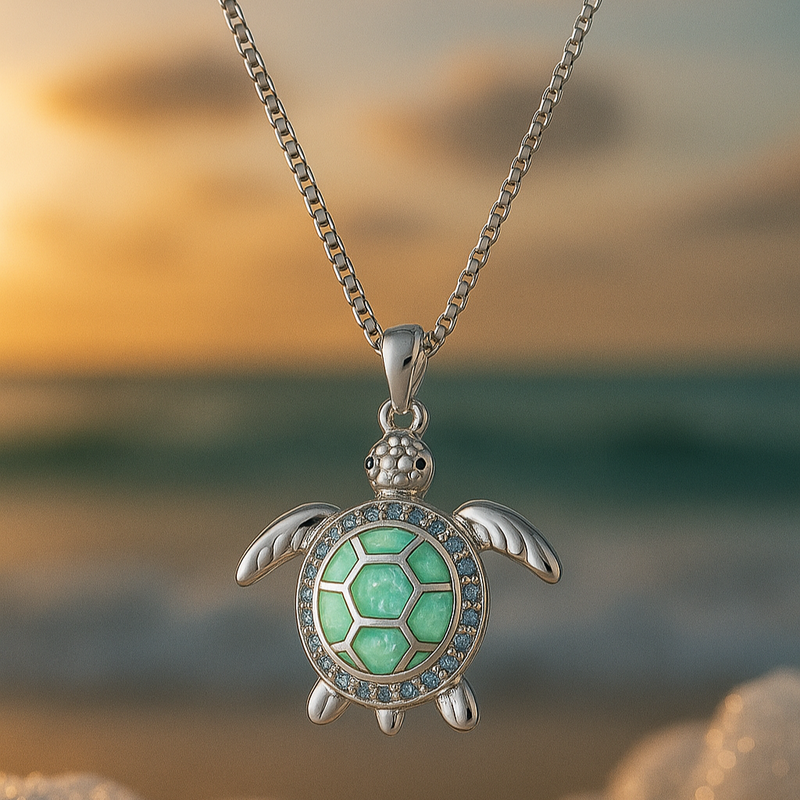 Collana con Tartaruga e Opale Turchese