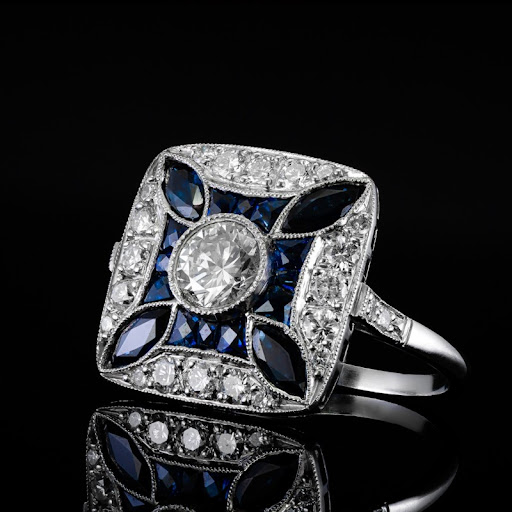 Anello Brillante con Zirconia Blu Scuro
