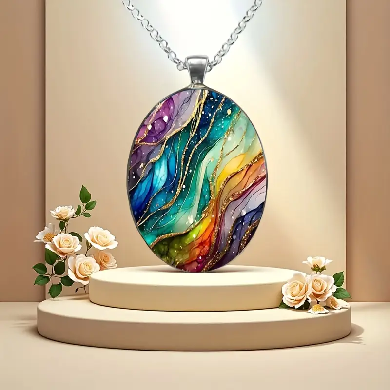 Collana a Pietra Rotonda Colorata