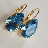 Orecchini in Vetro Verde e Blu Vintage