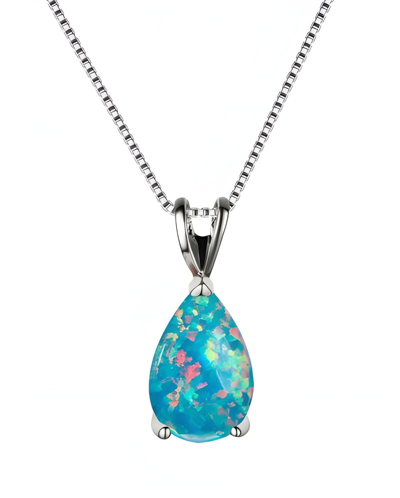 Collana a goccia di opale azzurro