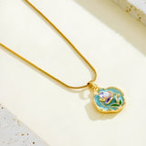 Collana con pendente a forma di ape in oro chic e turchese