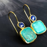 Orecchini in Vetro Verde e Oro Vintage