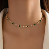 Collana con Pendente Verde Smeraldo