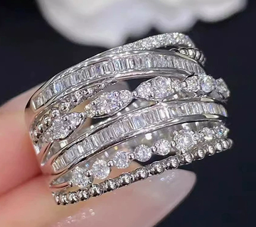 Anello in Argento con Zirconia Vintage a Strati