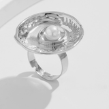 Anello Regolabile in Perla d'Argento Orbit