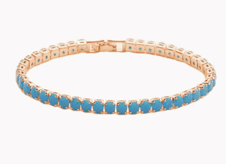 Bracciale a Catena Elegante in Oro e Turchese