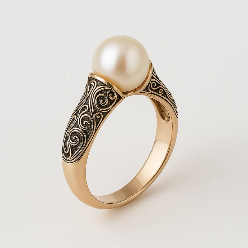 Anello Vintage in Perla Dorata