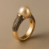 Anello Vintage in Perla Dorata