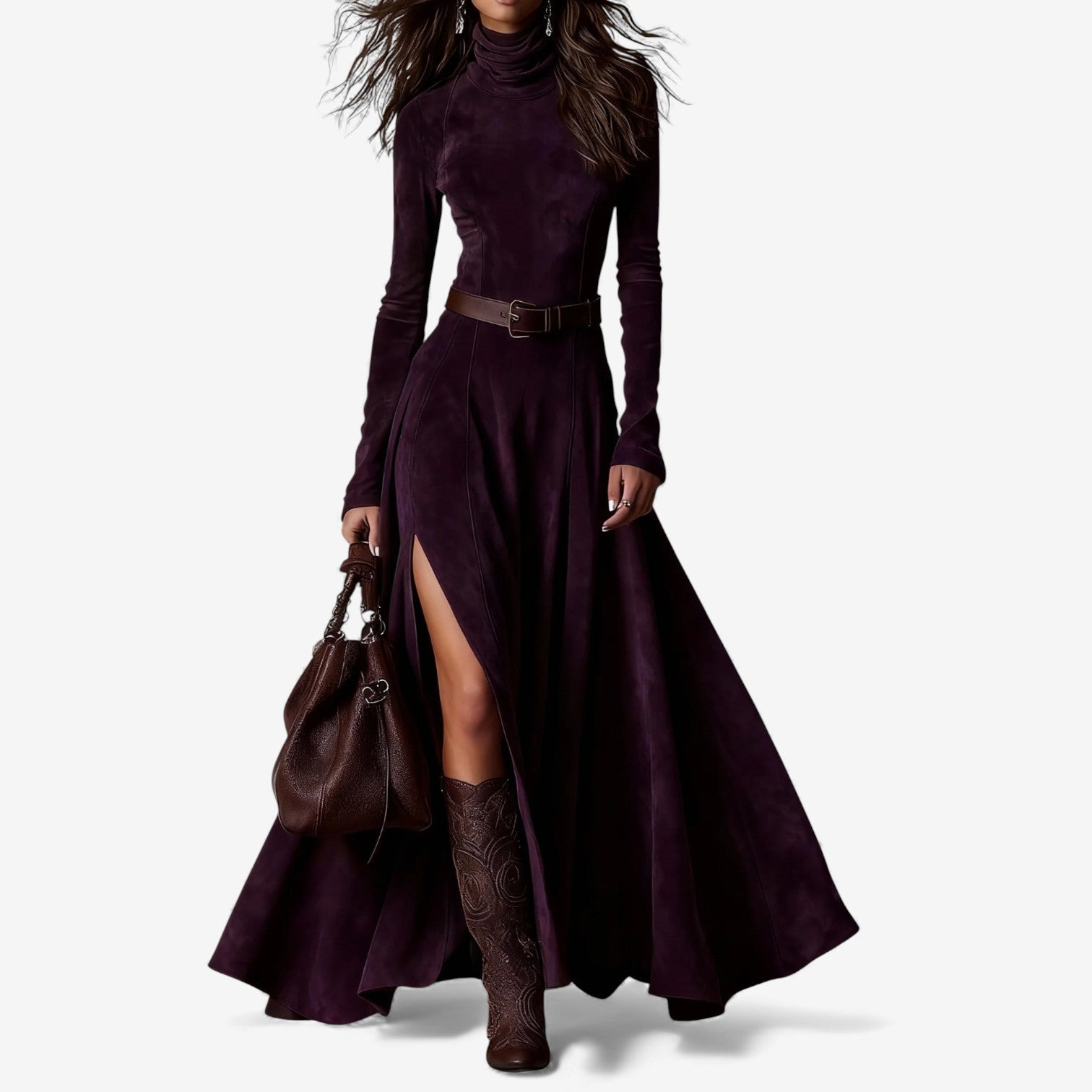 Élodie | Abito lungo elegante con cintura inclusa