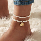 Cavigliera Boho a Strati con Perle di Conchiglia