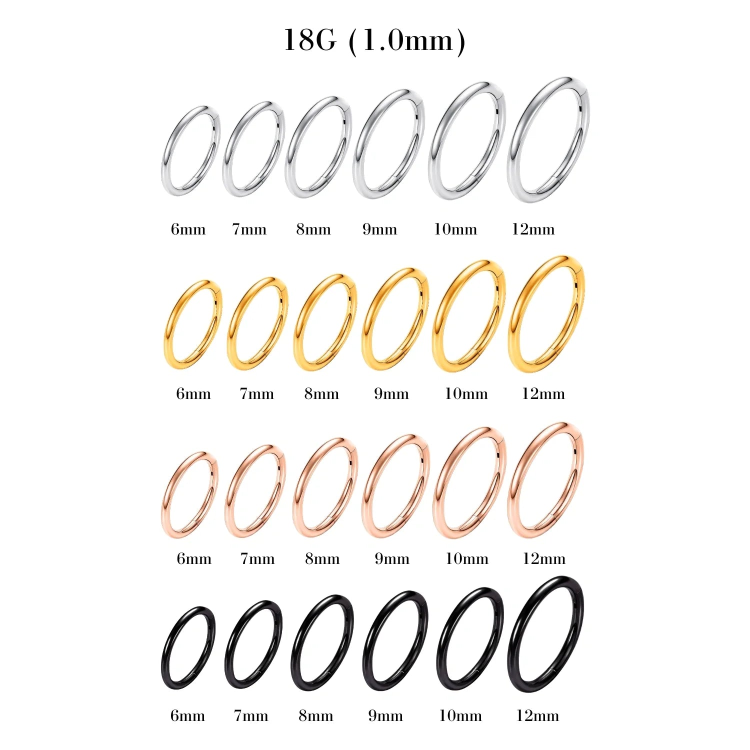 Clicker Essenziale in Titanio | Cerchio Helix • Anello Conch • Clicker Septum