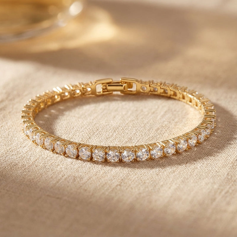 Bracciale Tennis Classico Elegante in Oro