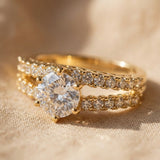 Set di Anelli Eleganti Radianti in Oro