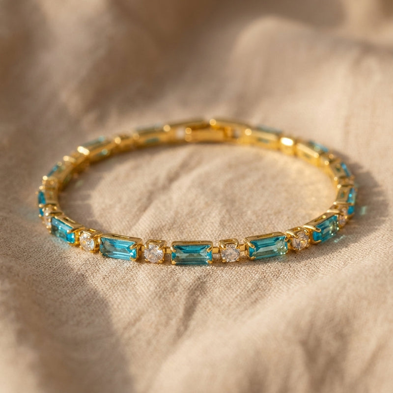 Bracciale Elegante in Turchese Naturale e Oro