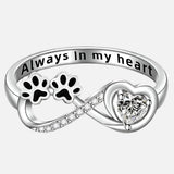 Anello in Zirconia con Design a Cuore e Infinito