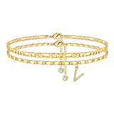 Set di cavigliere con lettera iniziale Figaro