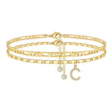 Set di cavigliere con lettera iniziale Figaro