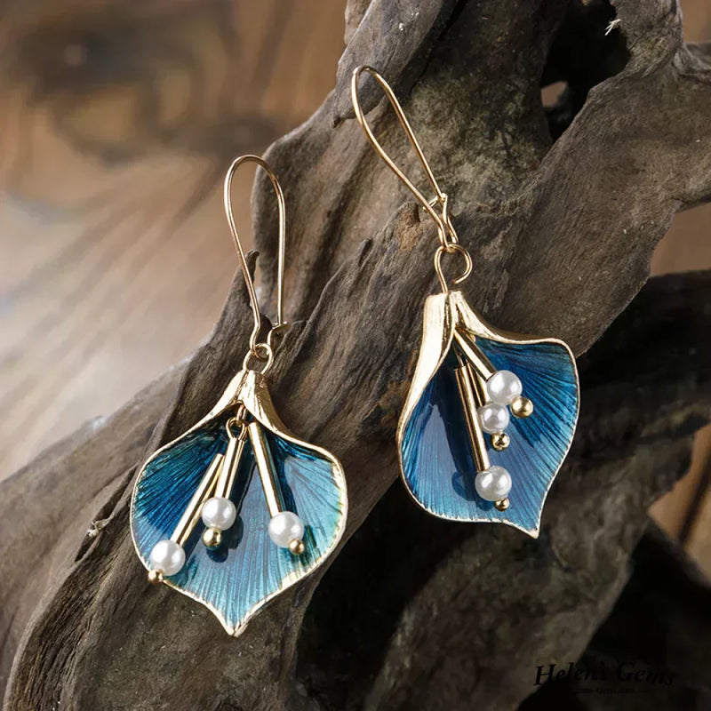 Orecchini in Argento Vintage Blu Lotus