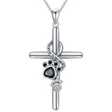 Collana con Zampa d'Argento e Croce